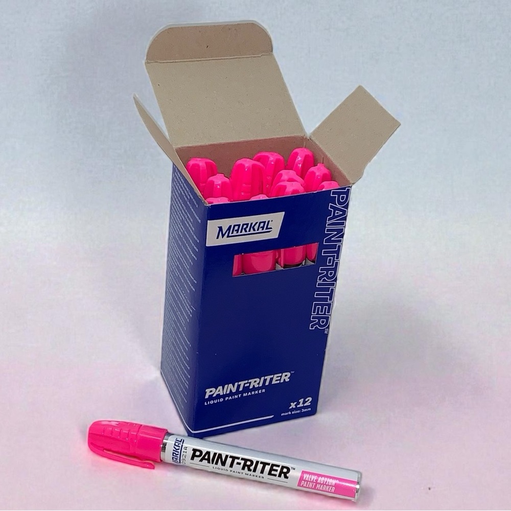 Markal Paint-Riter Fluorescent Pink Paint Marker Set of 12 – 3mm Tip NEW